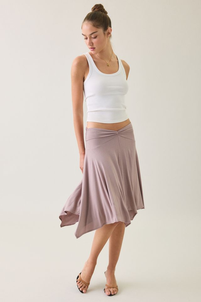 Kimchi Blue Andi Asymmetric Hanky Hem Midi Skirt #3