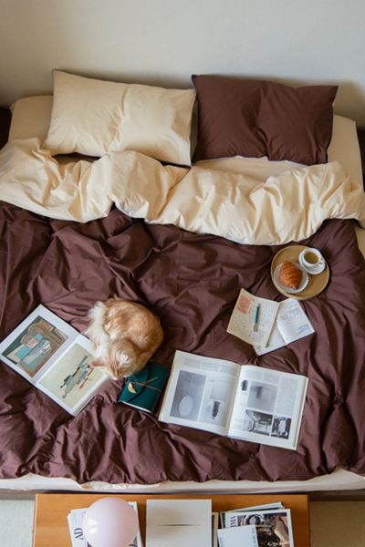 Bed Threads Organic Cotton Percale Piped Duvet Cover