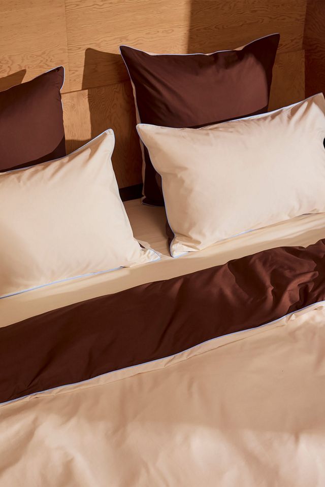 Bed Threads Organic Cotton Percale Square Piped Pillowcase Set #1