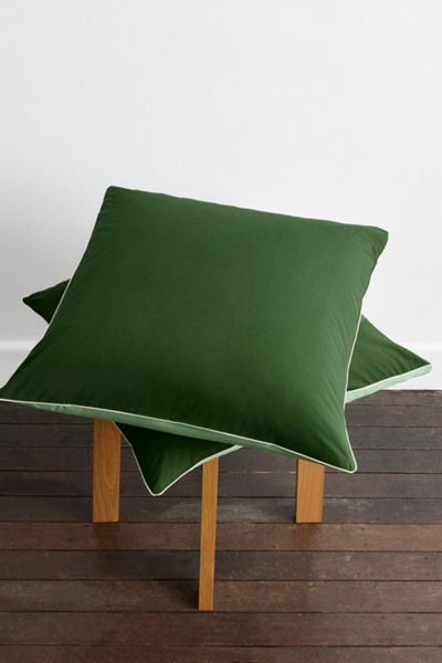 Bed Threads Organic Cotton Percale Square Piped Pillowcase Set