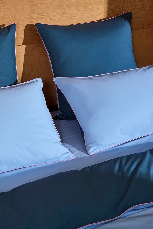 Bed Threads Organic Cotton Percale Square Piped Pillowcase Set #1