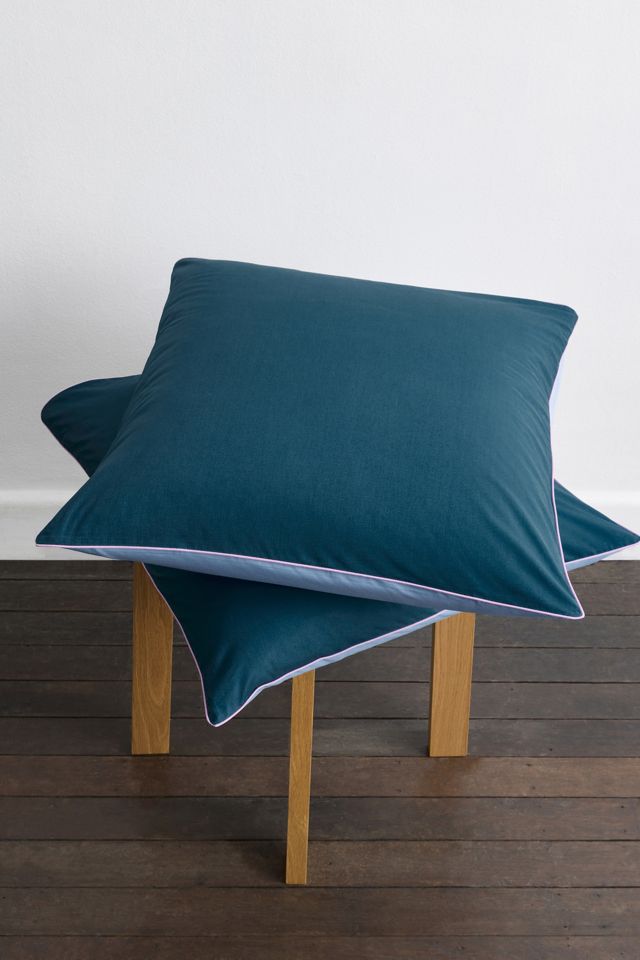 Bed Threads Organic Cotton Percale Square Piped Pillowcase Set #4