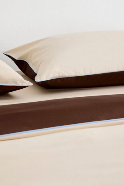 Bed Threads Organic Cotton Percale Piped Pillowcase Set