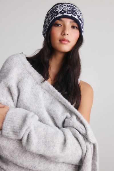 Toasty Intarsia Knit Headwrap Headband