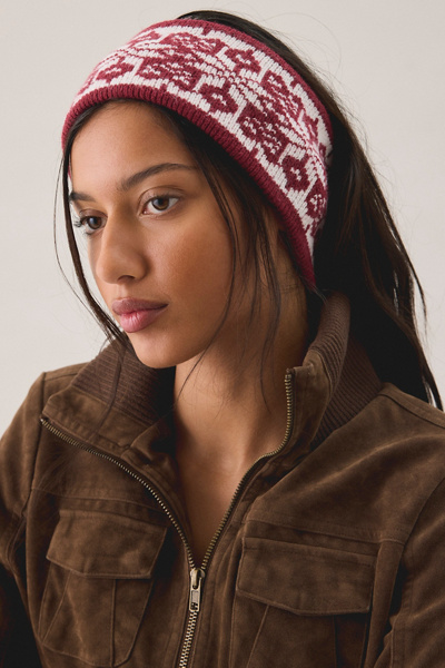 Toasty Intarsia Knit Headwrap Headband