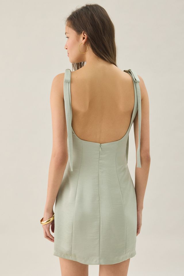 Lulus Carly Tie-Strap Satin Mini Dress #3