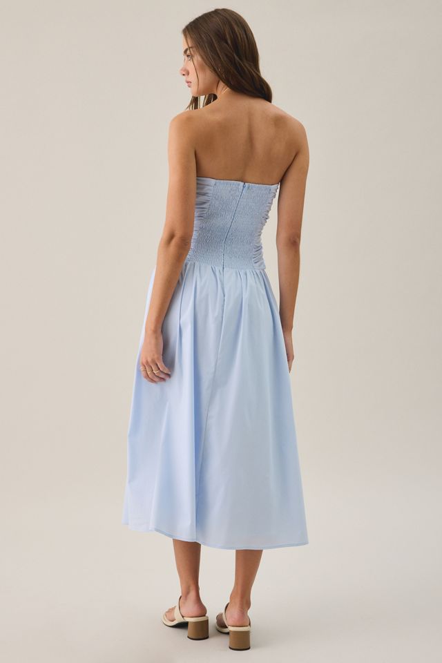 Lulus Molly Ruched Bodice Strapless Midi Dress #3
