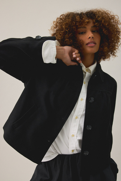BDG Penny Wool Blend Swing Peacoat Jacket in Black, Women's at Urban Outfitters