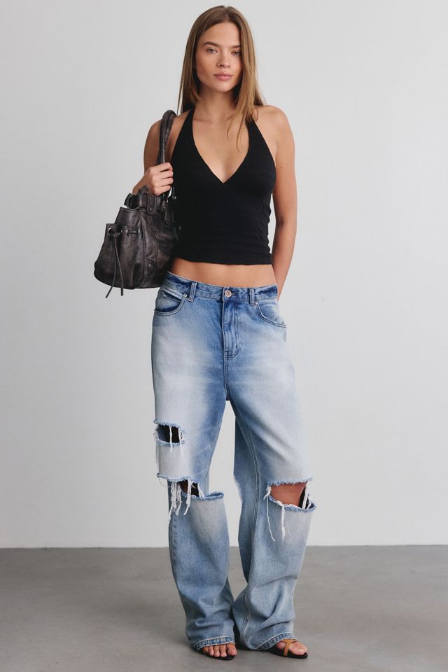 UO Alanis Plunging V-Neck Halter Top #1