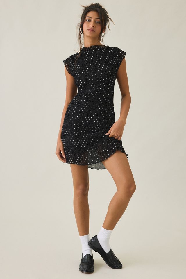 Lioness Mariner Black Polka Dot Mini Dress #4