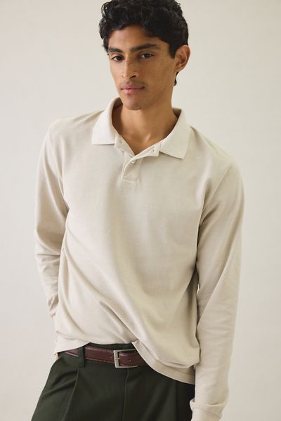 Standard Cloth Pique Cotton Long Sleeve Polo Tee