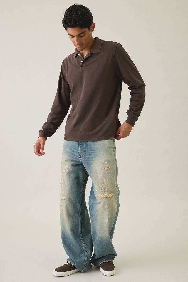 Standard Cloth Pique Cotton Long Sleeve Polo Tee #1