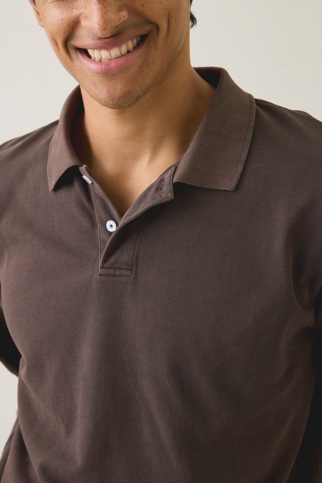 Standard Cloth Pique Cotton Long Sleeve Polo Tee #4