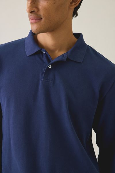 T-shirt polo à manches longues en coton piqué Standard Cloth