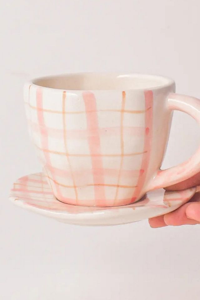 Casa Amarosa Handmade Cute Ceramic Mug & Coaster Set #1