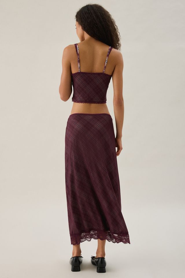 Kimchi Blue Fan Favorite Lace Trim Mesh Midi Skirt 2-Piece Set #3