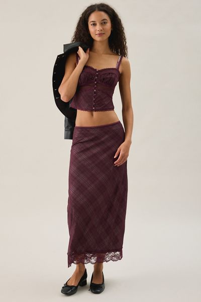 Ensemble 2 pièces jupe midi en maille avec bordure en dentelle Fan Favorite Kimchi Blue
