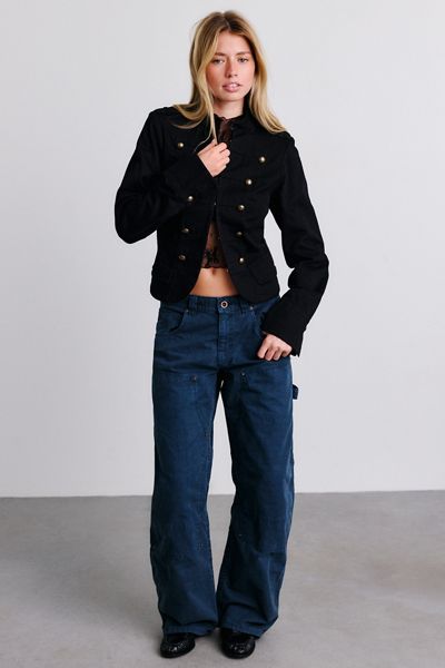 BDG No Man's Land Cotton Canvas Wide Leg Carpenter Pants