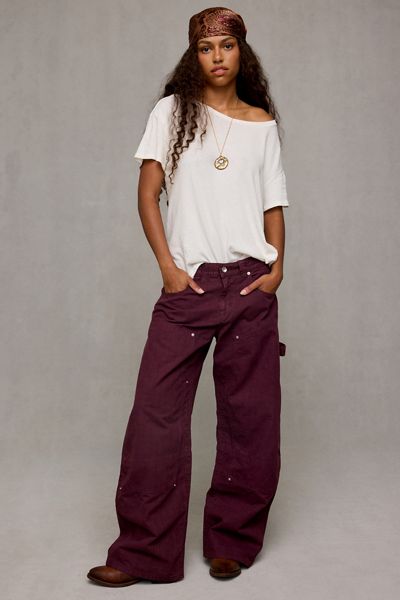 BDG No Man's Land Cotton Canvas Wide Leg Carpenter Pants