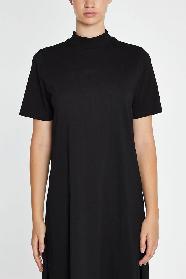 Glamorous Minimalist Mockneck Short Sleeve Midi Dress #2