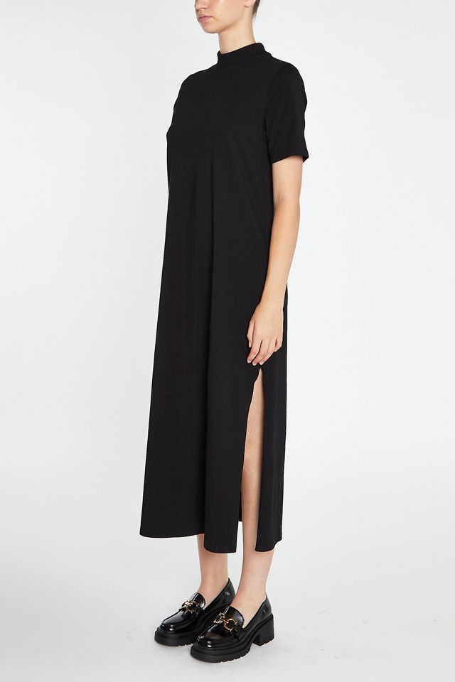 Glamorous Minimalist Mockneck Short Sleeve Midi Dress #3