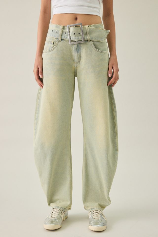 Lioness Dynasty Belted Low-Rise Barrel Leg Jeans #2
