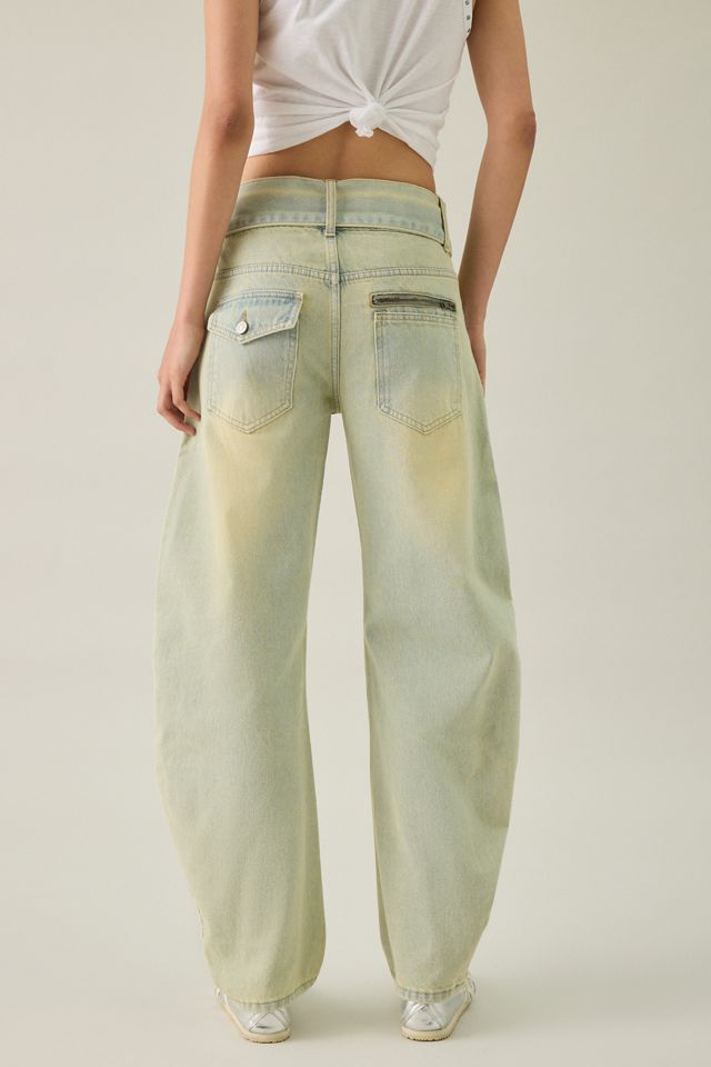 Lioness Dynasty Belted Low-Rise Barrel Leg Jeans #3