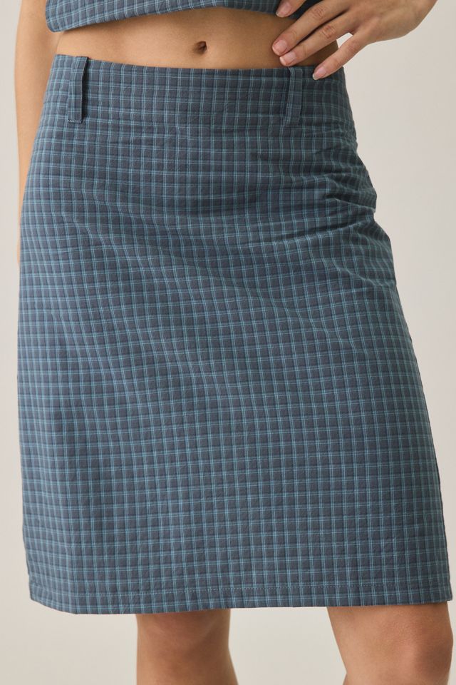 Lioness Play On Plaid Low-Rise Midi Skirt #1