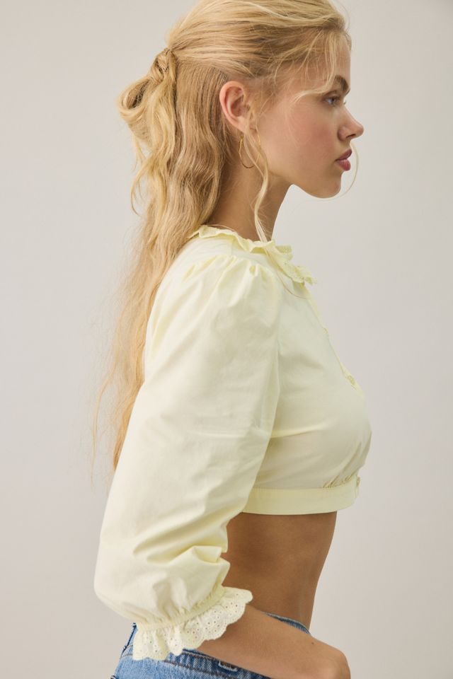 Lioness Totti 3/4 Sleeve Button-Down Crop Top #2