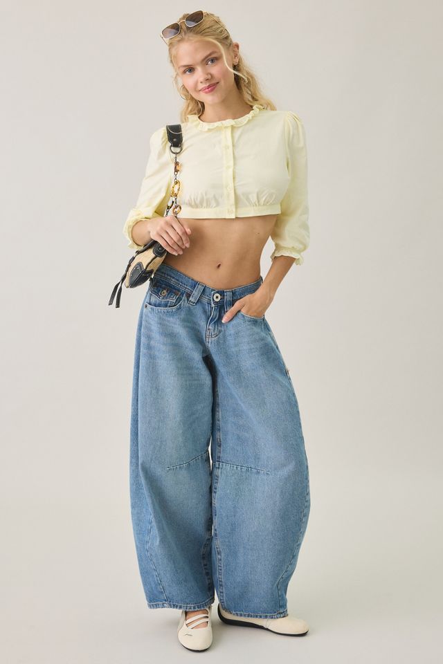 Lioness Totti 3/4 Sleeve Button-Down Crop Top #4