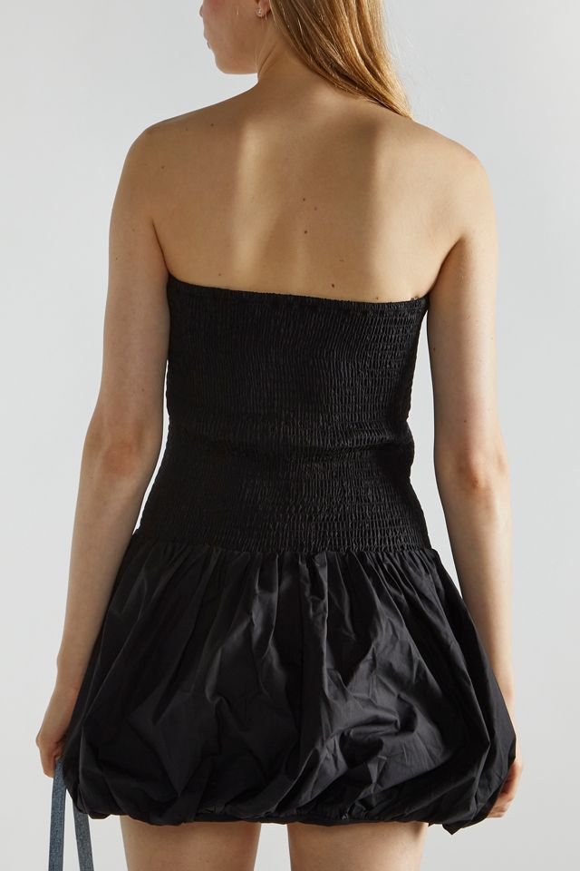 Glamorous Shirred Drop Waist Bubble Hem Strapless Mini Dress #1