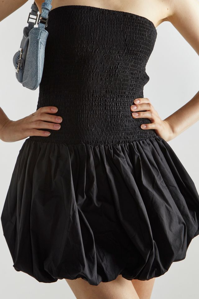 Glamorous Shirred Drop Waist Bubble Hem Strapless Mini Dress #2