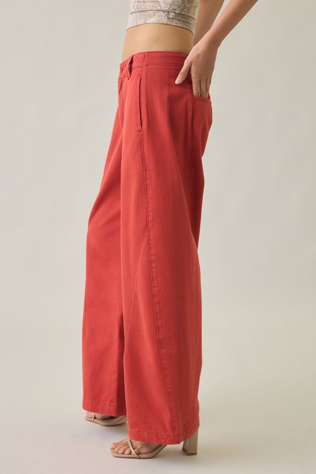 Lioness Sideline Crimson Low-Rise Barrel Leg Jeans #3