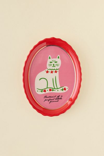 ban.do Cat Portrait Scalloped Ceramic Trinket Dish