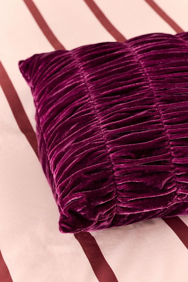 Ruched Velvet Bolster Pillow #1