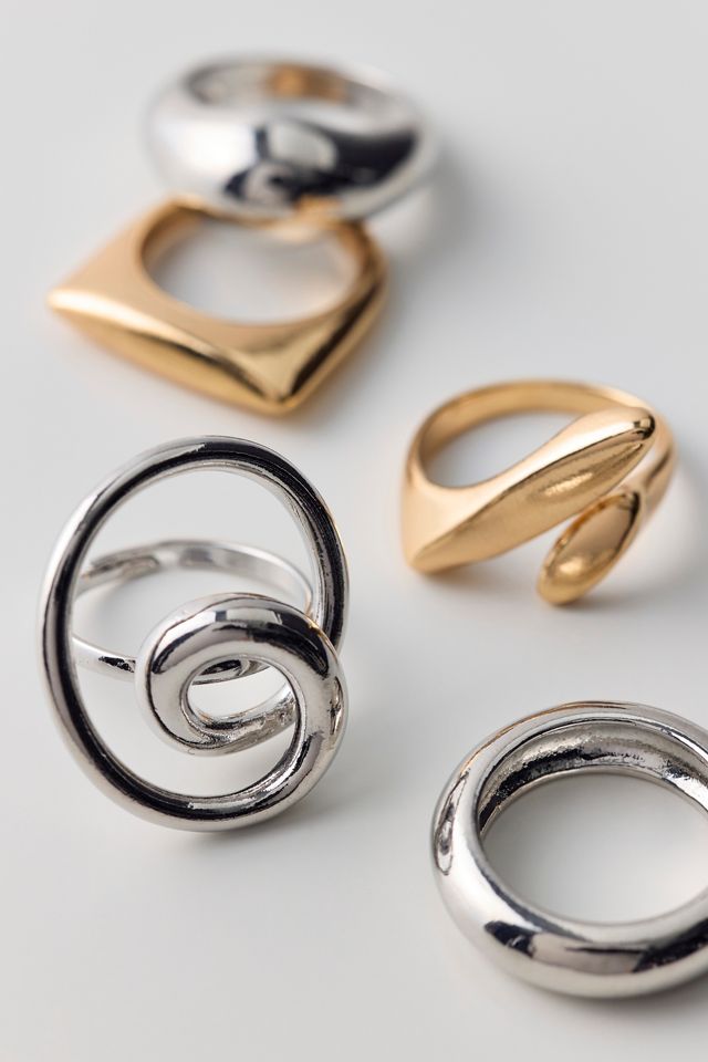 Elena Mixed Metal Rings Set #1