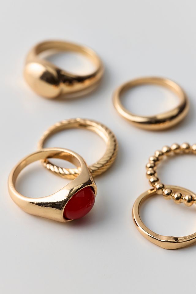 Thea Gold Metal Rings Set #1