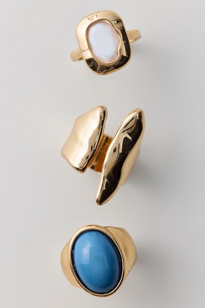 Lola Stone Inset Rings Set