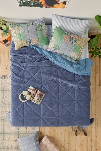 Chloe Velvet Square Stitch Quilt