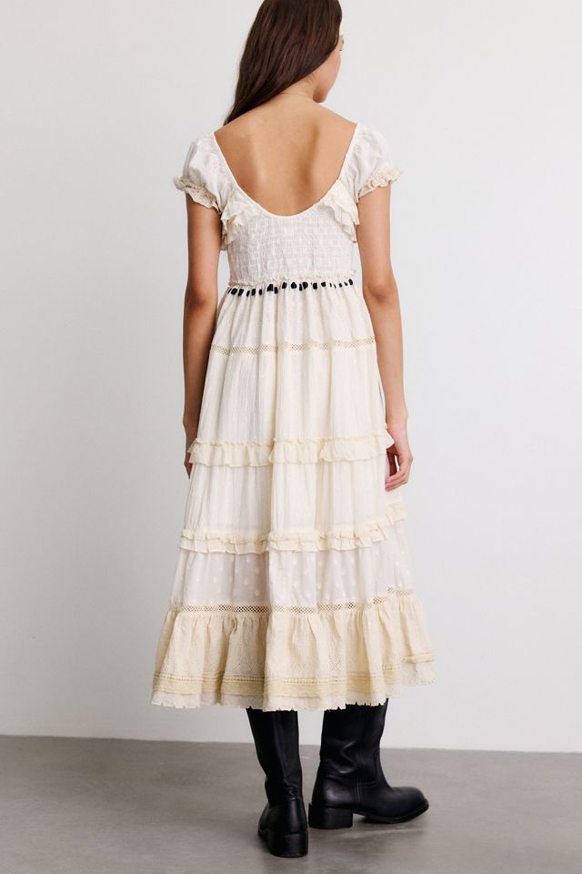 Kimchi Blue Leah Cotton Lace Trim Empire Waist Maxi Dress #3