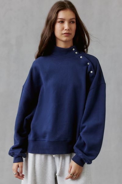 Out From Under In A Snap Fleece Mockneck Pullover