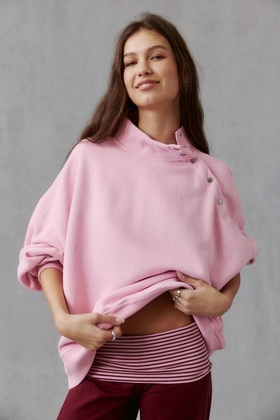 Out From Under In A Snap Fleece Mockneck Pullover