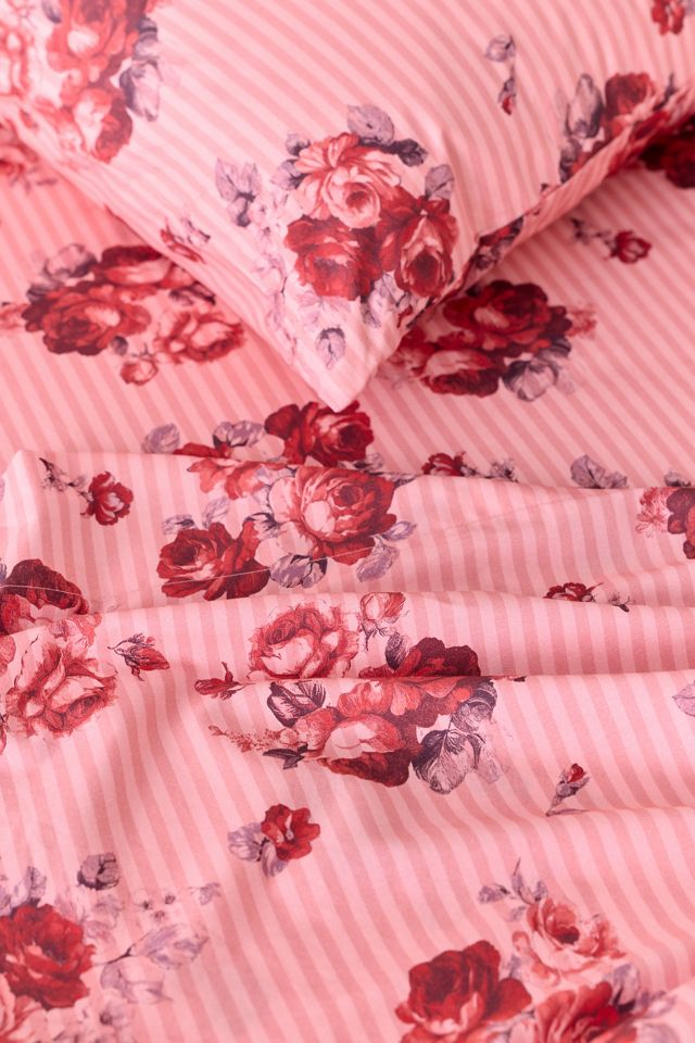 Ensemble de draps en percale de coton à motifs floraux et rayés Ayla #1