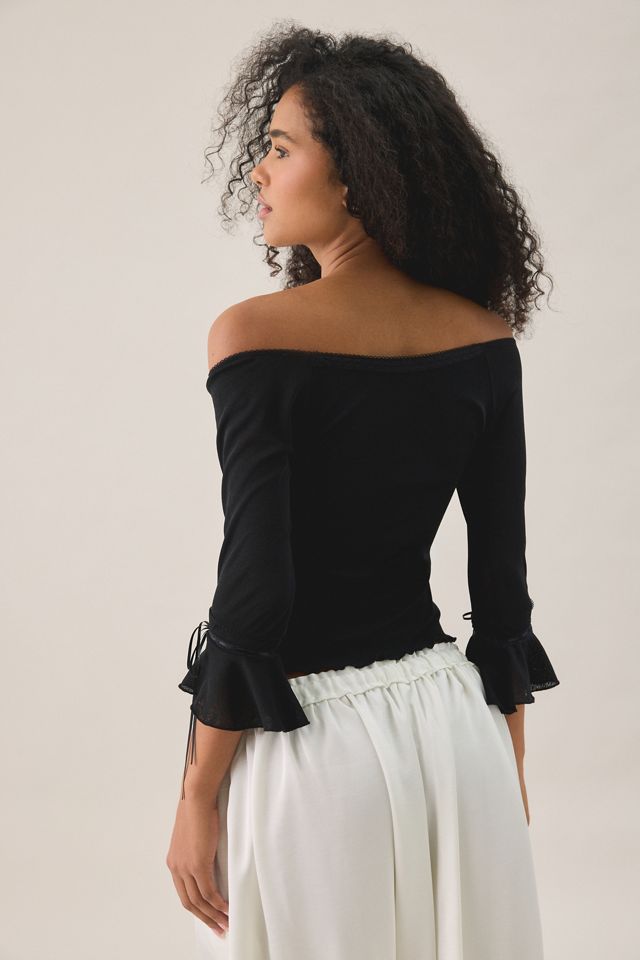 Kimchi Blue Kristy Ribbon Trim Mesh 3/4 Sleeve Top #3