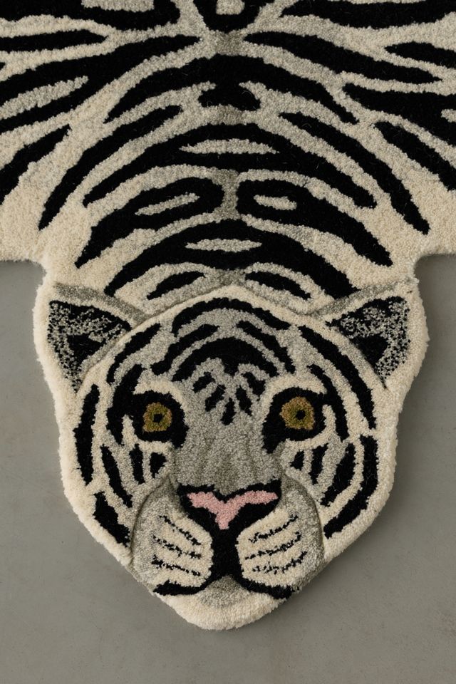 Jungle Tiger Shaped Tufted Wool Rug #2