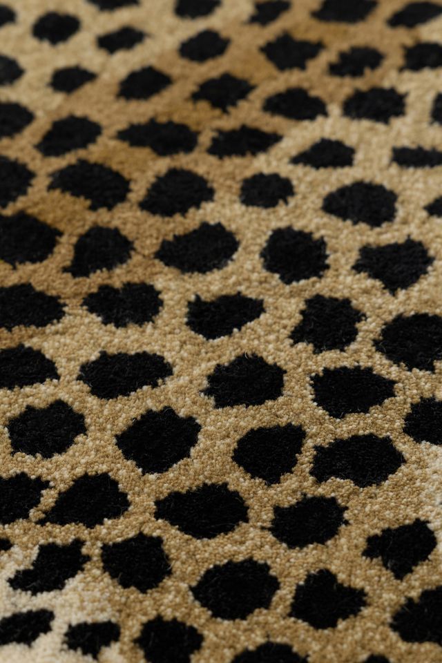 Jungle Cheetah Shaped Tufted Wool Rug #2