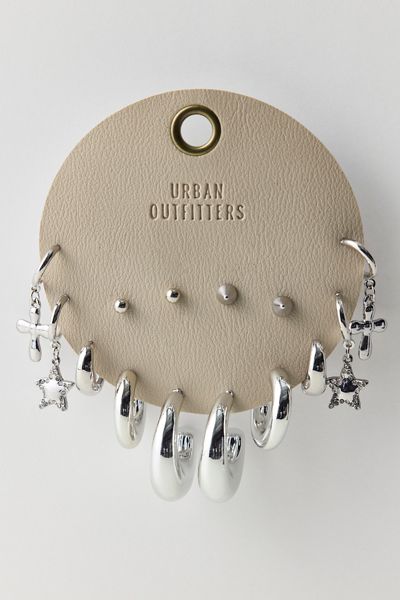 Ensemble de boucles d'oreilles multiples Elena étoiles et anneaux