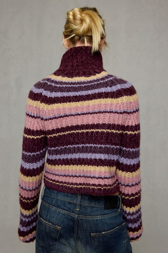 BDG Glacier Grace Funnel Neck Asymmetric Button Sweater #4