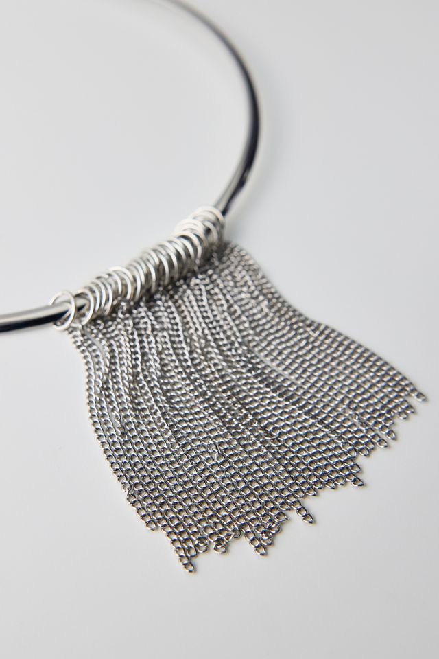 Joan Fringe Metal Wire Choker Necklace #1
