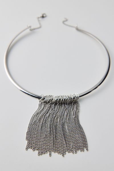Joan Fringe Metal Wire Choker Necklace
